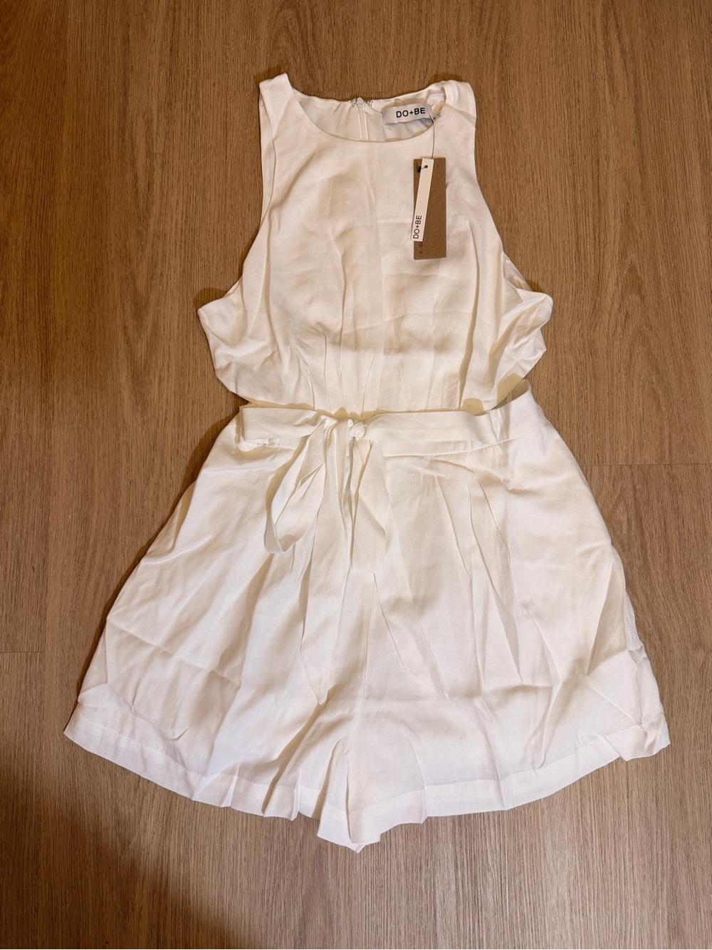 DO+BE Cream Sleeveless Tie-Waist Romper